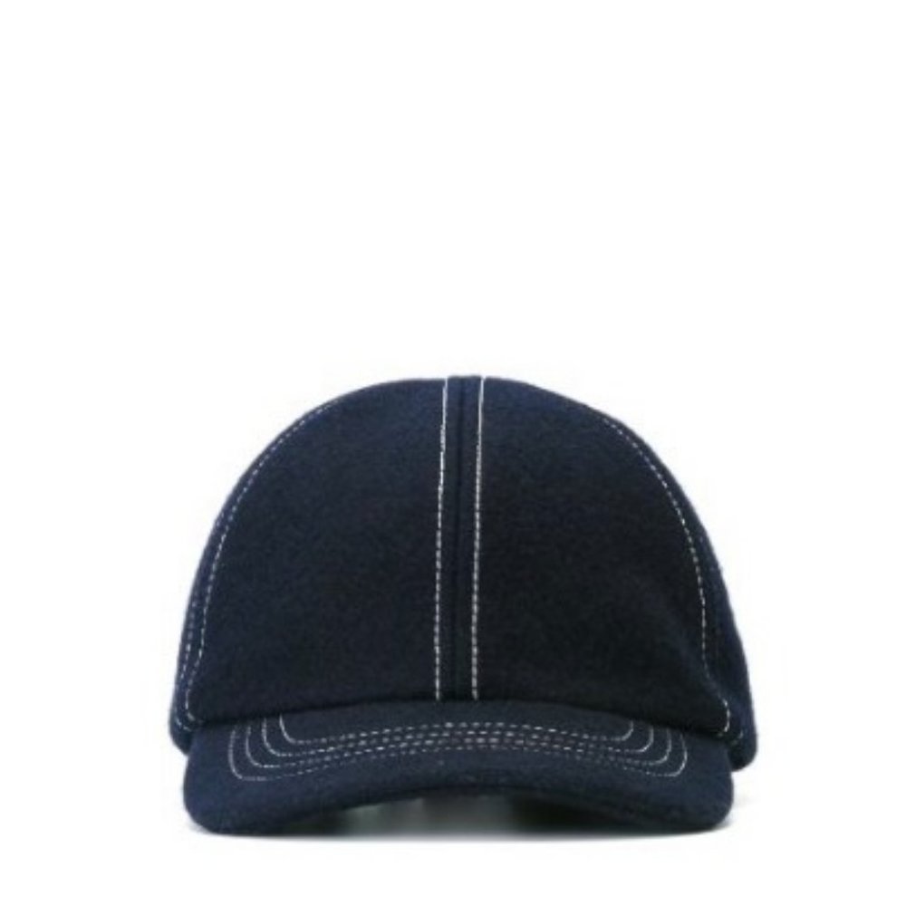 Navy blue wool baseball cap